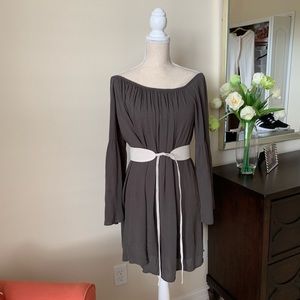 Tunic / dress off the shoulder navy green